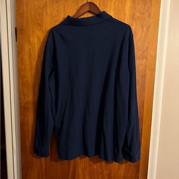 Goodfellow & Co Mens Loring Polo Shirt Blue Long Sleeve Button Standard Fit 2XL - Picture 2 of 3